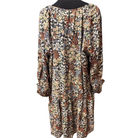 H&M Long Sleeve Floral Drop Waist Peasant Dress Size L Cottagecore - Picture 3 of 6